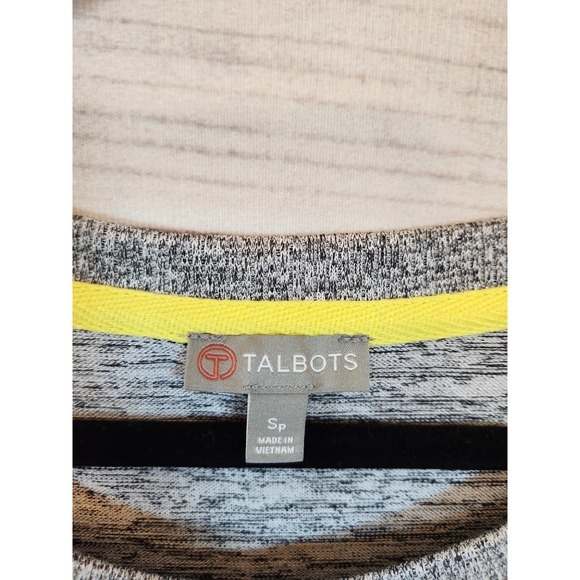 Talbots Women's Gray Stretch Crew Neck Short Sleeve Sheath Midi Dress Size SP - Picture 3 of 6